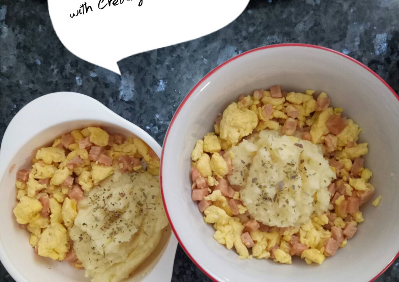 Pork Scramble with Creamy Mashed Potato