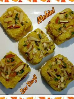 A picture of Sev barfi(sindhi style).