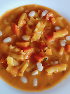 Foto di Pasta con zucca butternut e fagioli