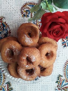 عکسی از دستور دونات خانگی بدون خمیرمایه