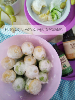 Foto resep Cookies Putri Salju Vanila Keju & Pandan