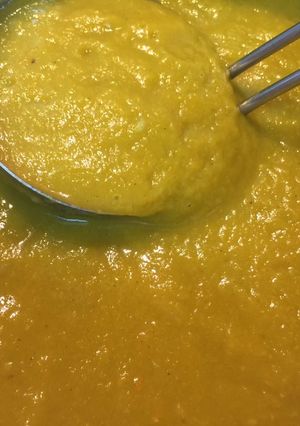 Una foto de Puré de calabacín con quesito