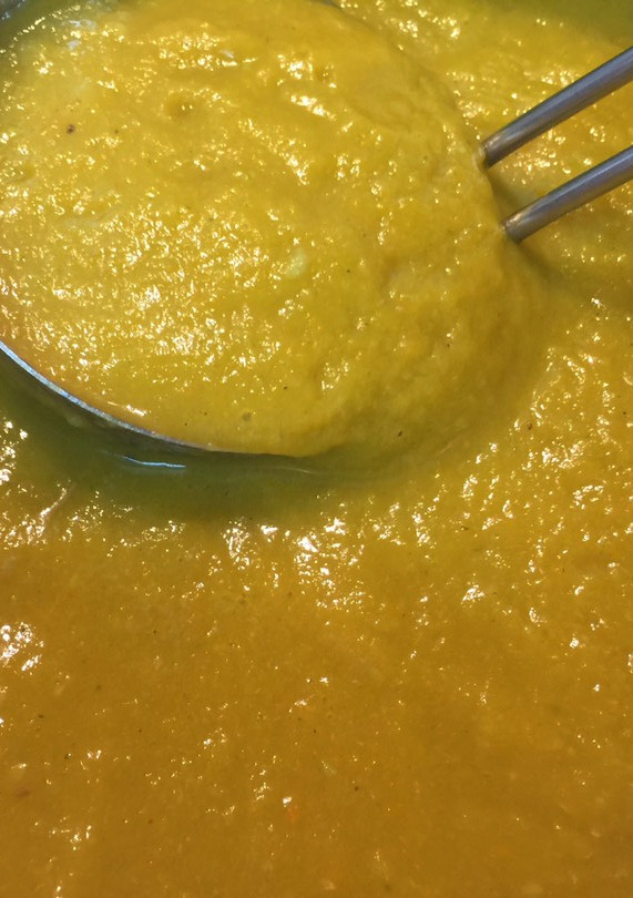 Una foto de Puré de calabacín con quesito