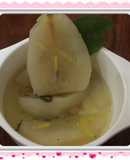 Lê hấp sốt caramen gừng