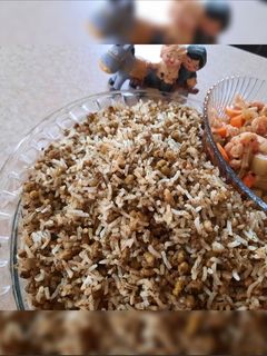 عکسی از دستور ماش پلو با گوشت چرخ کرده