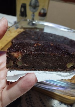 Una foto de Brownie base de banana y manzana