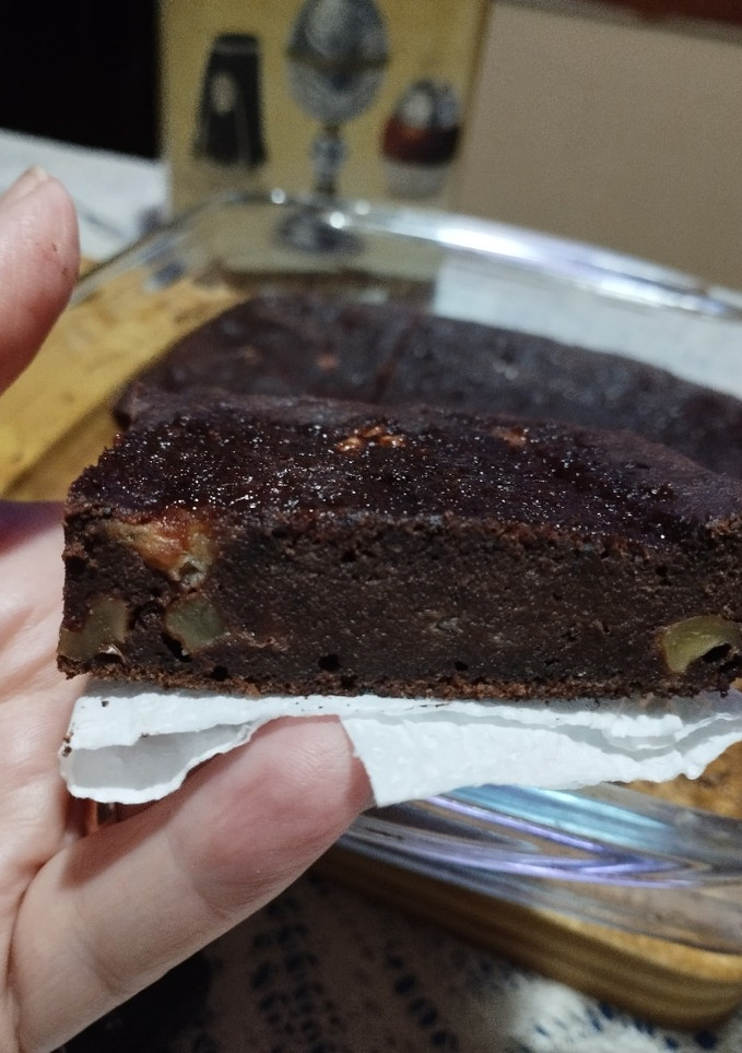 Una foto de Brownie base de banana y manzana