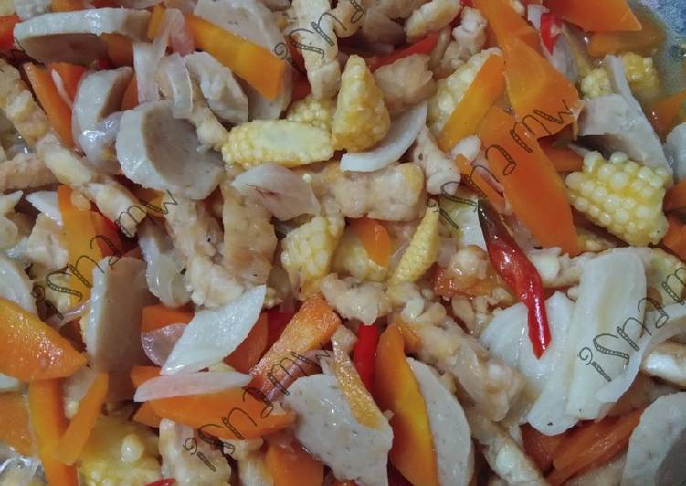 Resep Tumis putren wortel bakso tempe yang nikmat