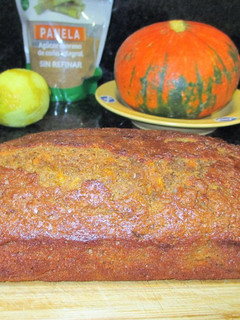 A picture of Whole Wheat Cake with Brown Cane Sugar and PumpkinPotimarron.