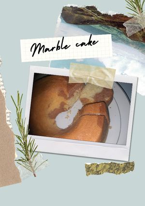 Foto resep Marble cake ekonomis 2 telur tkran sndok 🥰 oven dandang nasi😆