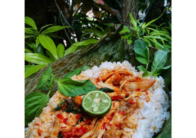 Resep Nasi bakar ayam suwir kemangi yang Enak Banget