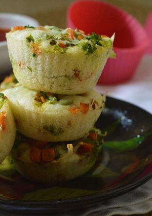 A picture of Layered Idli Muffins.