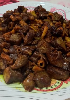 عکسی از دستور قاورمه دل و جگر گوسفندی🐑