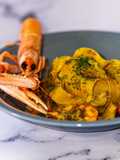 Pappardelle ai Crostacei con Crema di Prezzemolo ed Acciughe