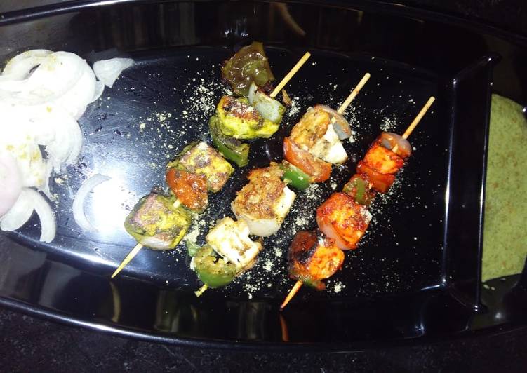 Tri colour paneer tikka
