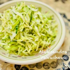 A picture of Young Cabbage Salad with Cucumber.