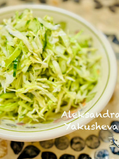 A picture of Young Cabbage Salad with Cucumber.