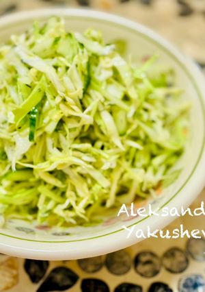 A picture of Young Cabbage Salad with Cucumber.