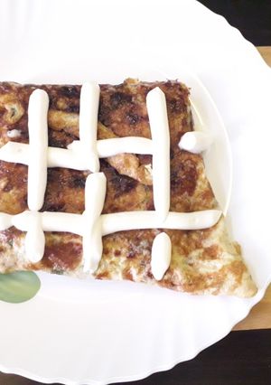 A picture of Bread stuffed omelette.