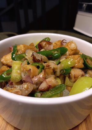 Foto resep Tumis cumi asin tempe