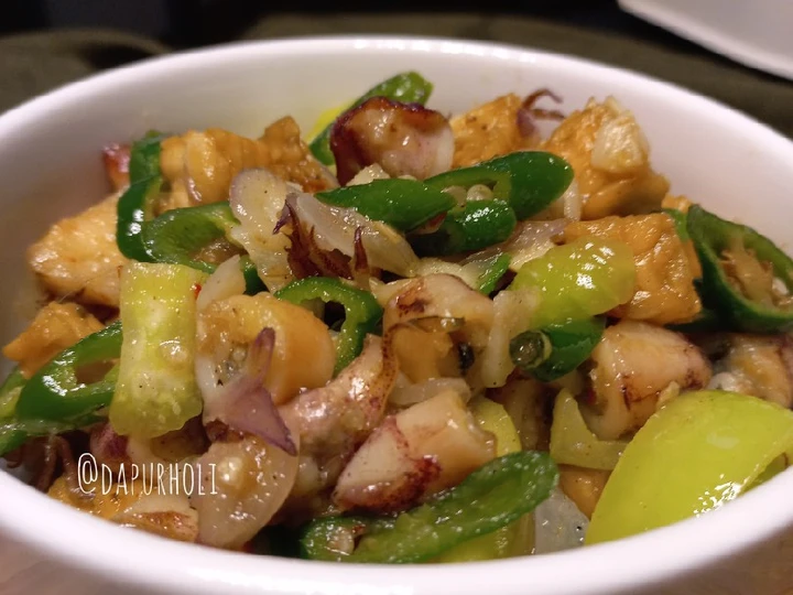 Cara Simple Membikin Resep  Tumis cumi asin tempe yang Bisa Manjain Lidah, Enak Banget