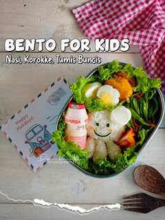 Foto resep Bento for Kids - Nasi, Korokke, Tumis Buncis