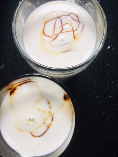 A picture of Banana, nuts, coconut milk smoothie.