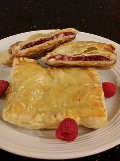 A picture of Raspberry White Chocolate Pastry Strudels.