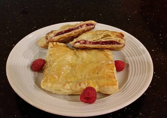 Raspberry White Chocolate Pastry Strudels