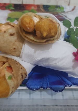 A picture of Paneer french fries roll I Paneer french fry roll at home I Paneer fries Roll.