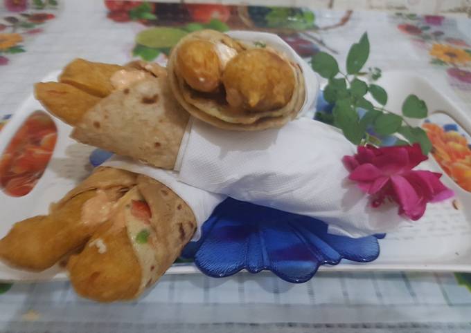 Recipe of Homemade Paneer french fries roll I Paneer french fry roll at home I Paneer fries Roll