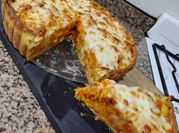 Una foto de tarta de zapallo