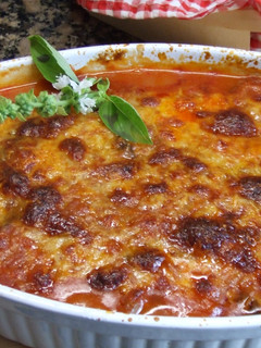 Una foto de Gratinado de berenjena con maíz