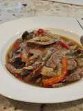 Tiras de ternera con verduras