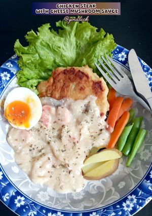 Foto resep Chicken Steak with Cheese Mushroom Sauce