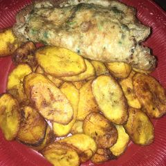 A picture of Fried plantain and egg.