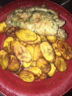 A picture of Fried plantain and egg.
