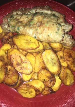 A picture of Fried plantain and egg.