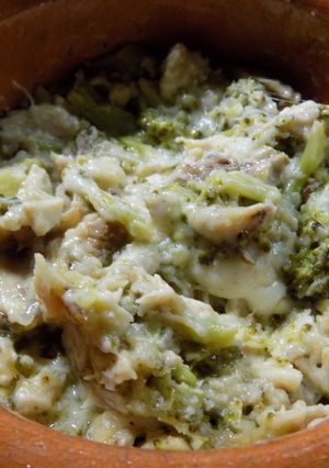 Una foto de Cazuelita de pollo, brócoli y salsa blanca (primeras comidas que me hizo mamá)