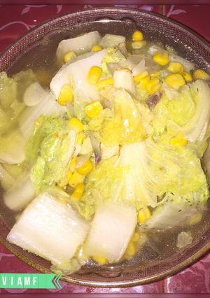 Foto resep Tumis sawi kuah jagung