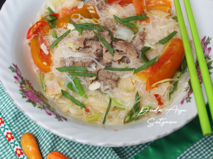 Ternyata ini lho! Resep memasak Soun Rebus Daging Kuah Bening - Tanpa Minyak (Diet)  sesuai selera