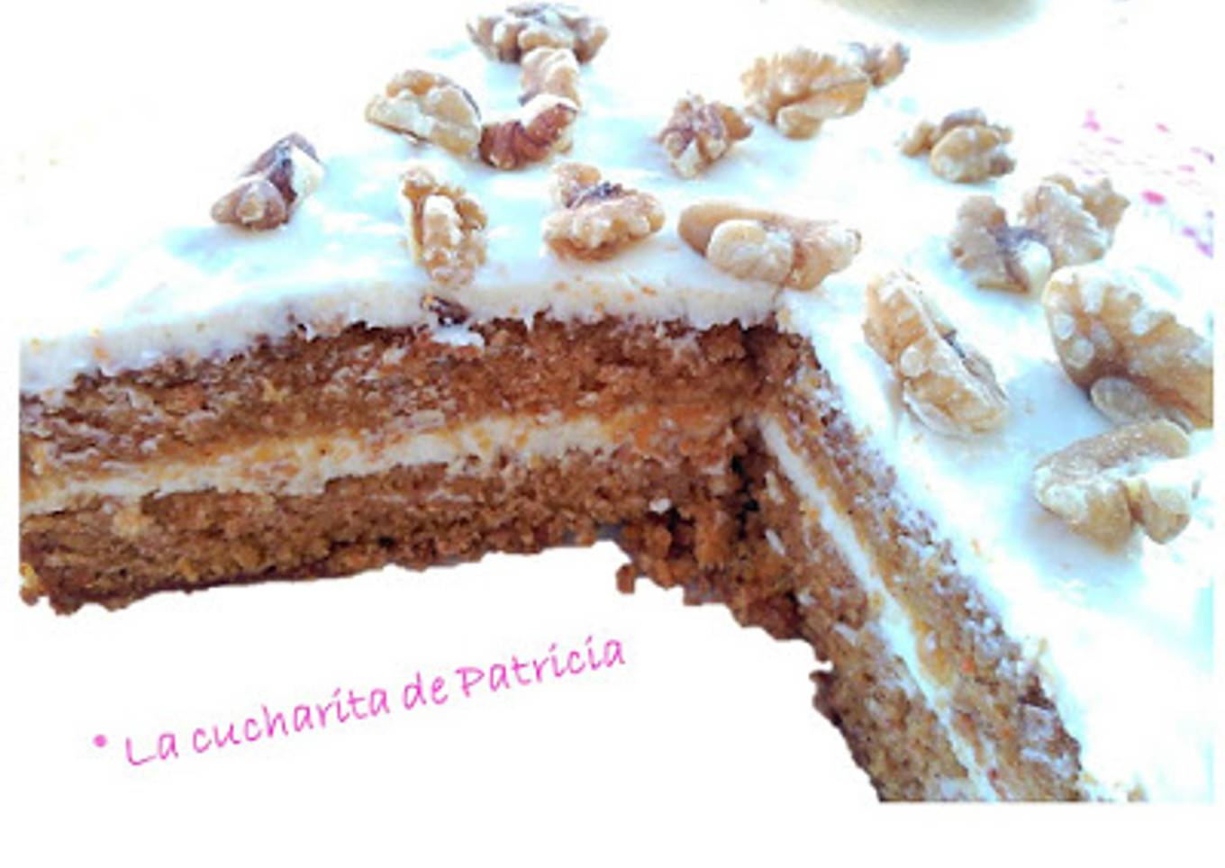 Tarta de Carrot Cake con frosting de naranja