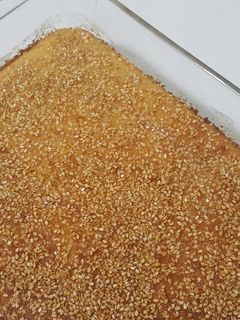 صورة لوصفة بسبوسة بالسمسم