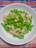 Tumis buncis jamur Enoki telur