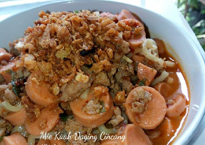 Resep Mie Kuah Daging Cincang (Sedap rasa mie ayam) Resep Mie Kuah Daging Cincang (Sedap rasa mie ayam)