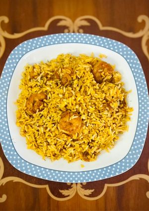 عکسی از دستور میگو پلو🍤