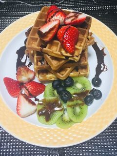 Una foto de Waffles con avena Saludable!!