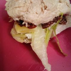 An actual chicken sandwich 🥪 A picture of An actual chicken sandwich 🥪.