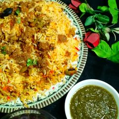 Qeema biryani A picture of Qeema biryani.