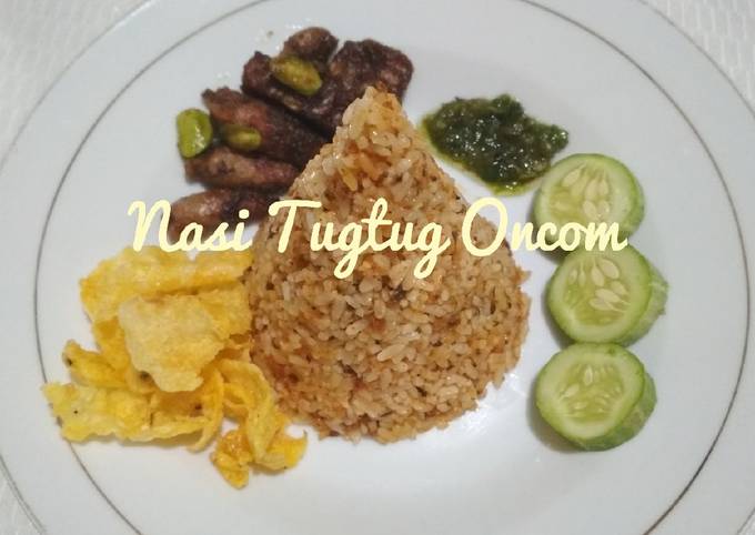 Nasi Tugtug Oncom dgn Cumi cabe ijo n Sambel Korek